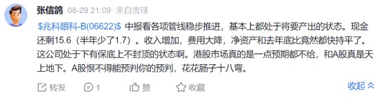 业绩向好、股价遇冷,兆科眼科-B(06622)为何“叫好不叫座”?