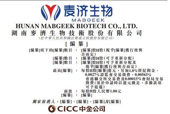 新股消息 | 麦济生物递表港交所 目前并无任何已获批准或处于商业阶段的产品