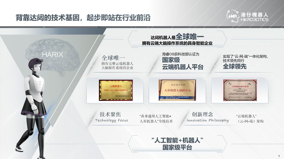 港仔机器人（00370）获达闼近2000项具身智能知识产权及专利独家授权，共同开启人型机器人香港本地制造新纪元