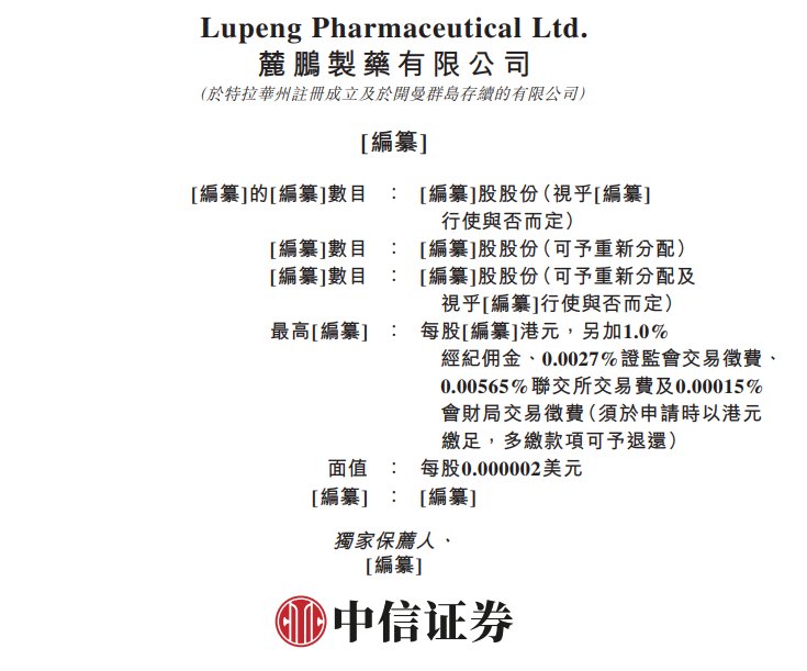 新股消息 | 麓鹏制药递表港交所 核心产品LP-168为全球首个且唯一的“共价兼非共价”双重BTK抑制剂